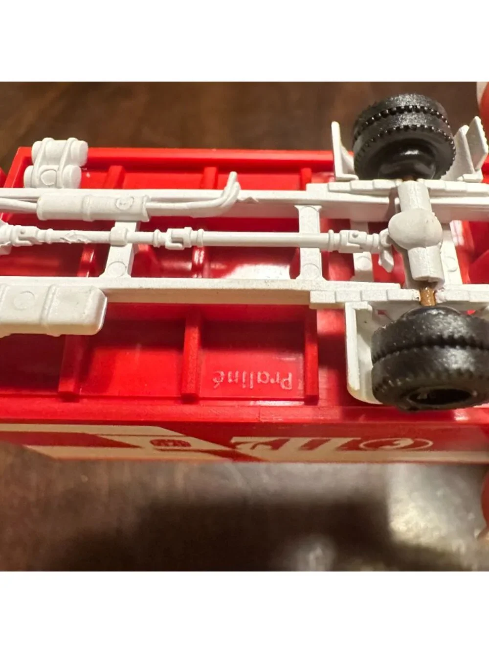 Vintage Plastic Praline Mercedes Benz Feurwehr Red Ambulance